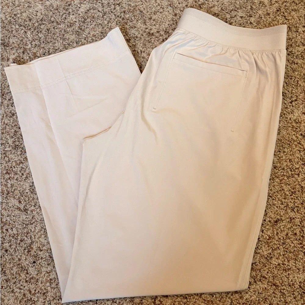 Athleta Wide Leg Light Khaki Brooklyn Pants - Picture 1 of 7